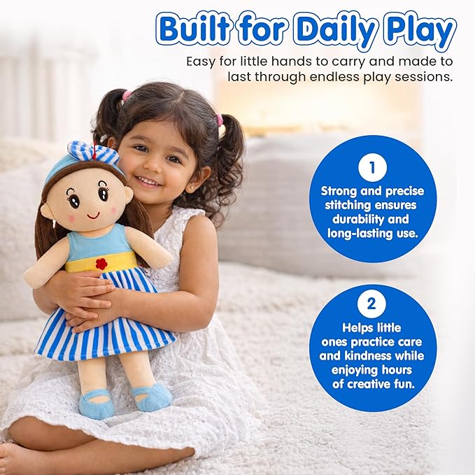 Kidology Soft Plush Doll Toy for Baby & Girls - 45 cm
