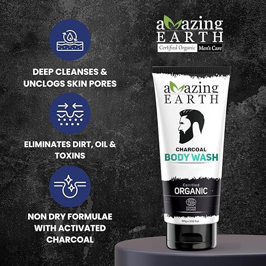 Amazing Earth Charcoal Body Wash for Men - 100 gms