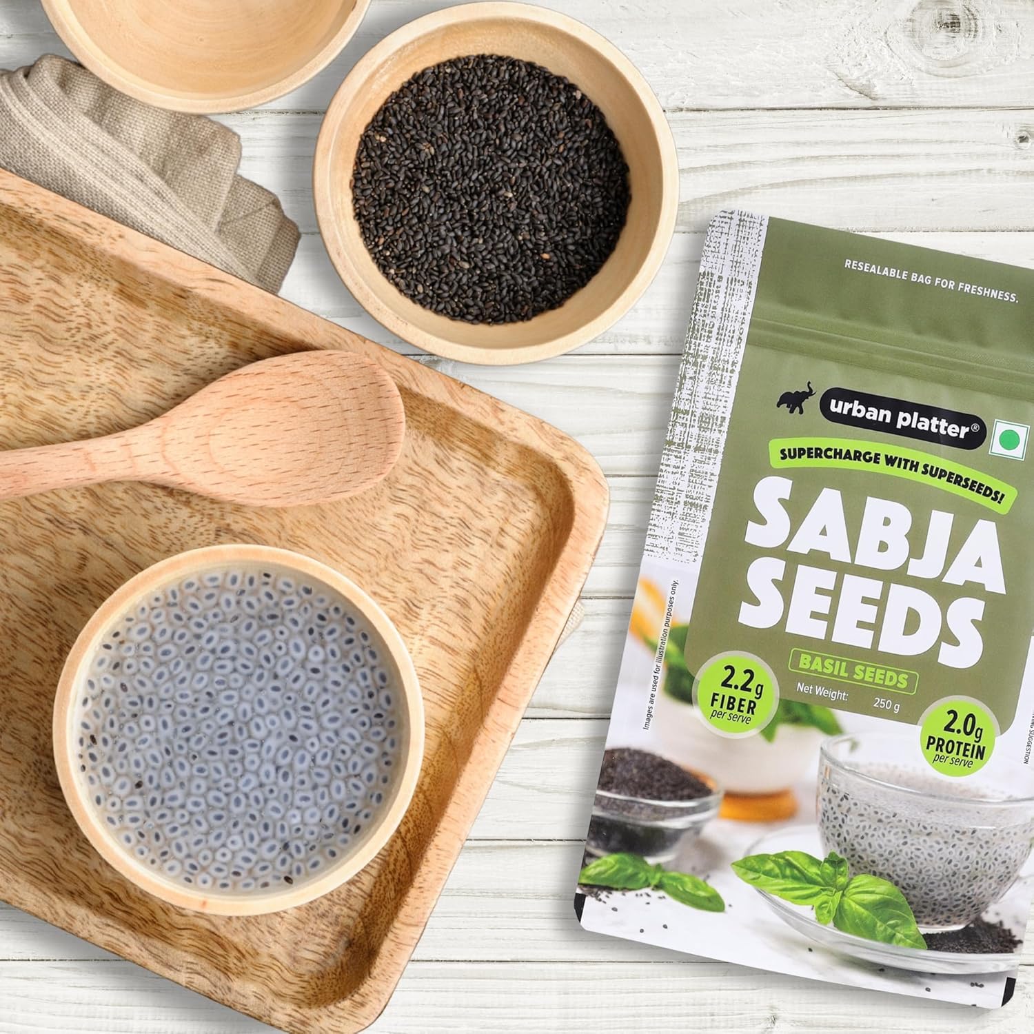 Urban Platter Sabja Seeds, (Basil Seeds for Weight Management, Digestion & Hydration, Rich in Fiber & Omega-3, Falooda, Detox Drinks & Smoothies)