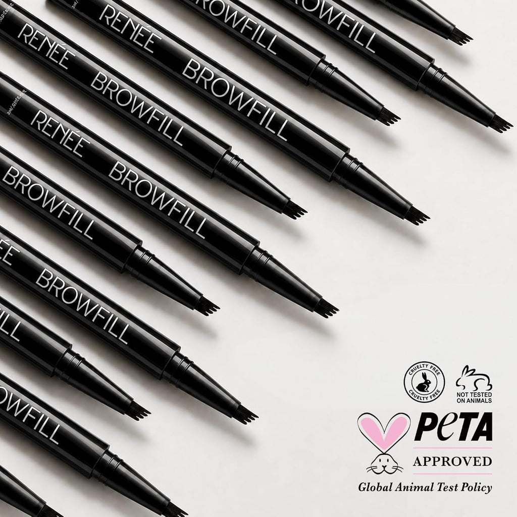 RENEE Browfill Eyebrow Pen - Brown | Waterproof & Smudge-Proof | One Swipe Application | Micro Precision | Natural & Long-Lasting Finish | For Denser & Fuller Eyebrows | Easy to Use | Cruelty-Free