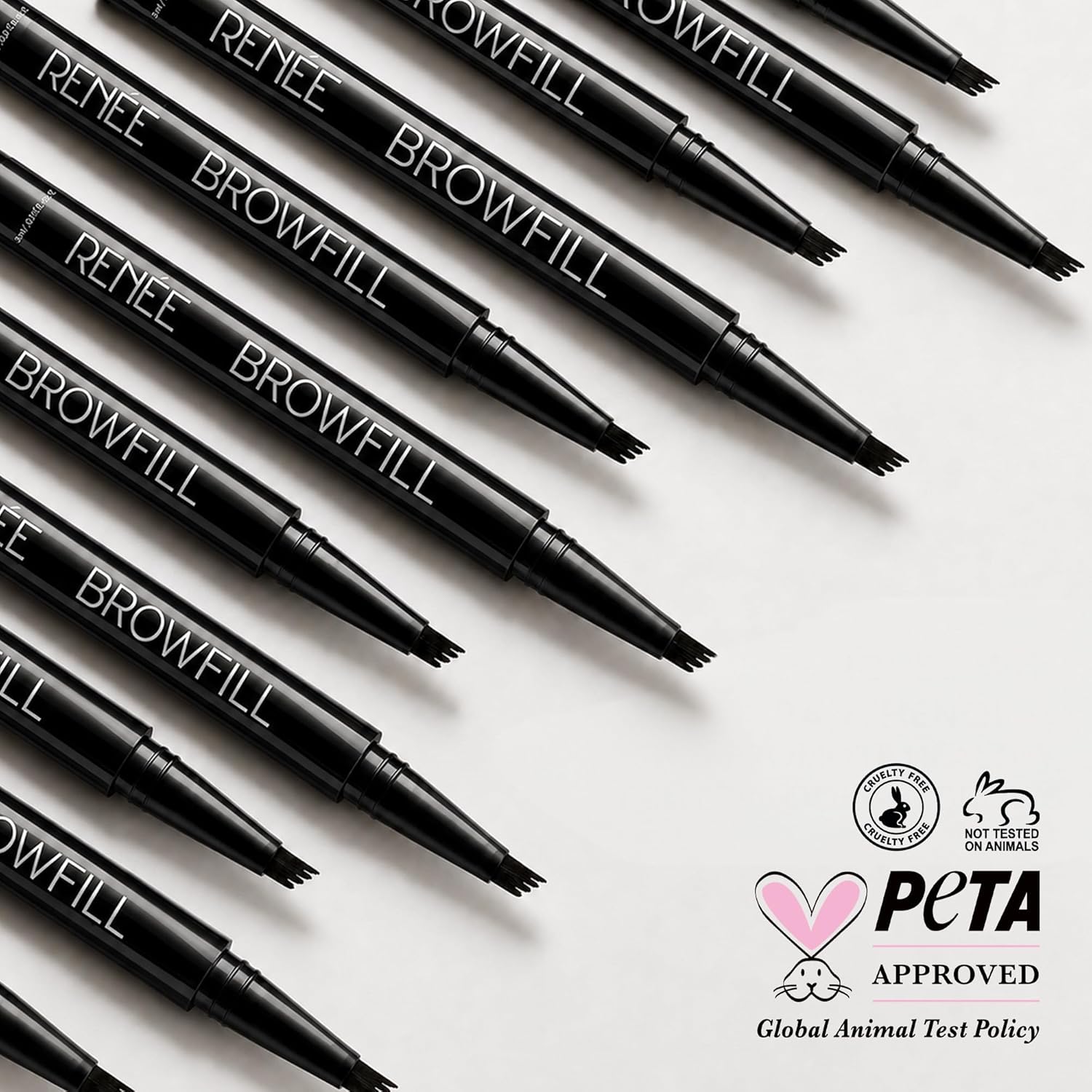 RENEE Browfill Eyebrow Pen - Brown | Waterproof & Smudge-Proof | One Swipe Application | Micro Precision | Natural & Long-Lasting Finish | For Denser & Fuller Eyebrows | Easy to Use | Cruelty-Free