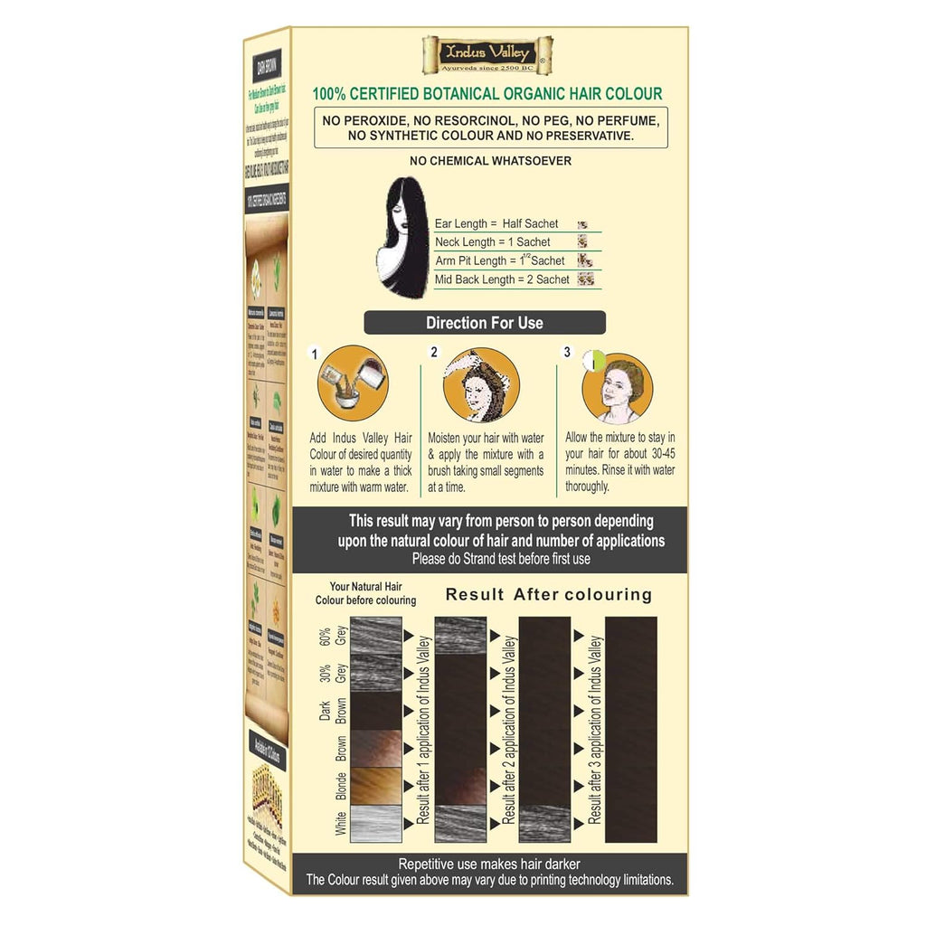 INDUS VALLEY 100% Botanical Dark Brown hair Color Dermatologist Recommended, Safe for Pregnent & Lactating Mother (120g)