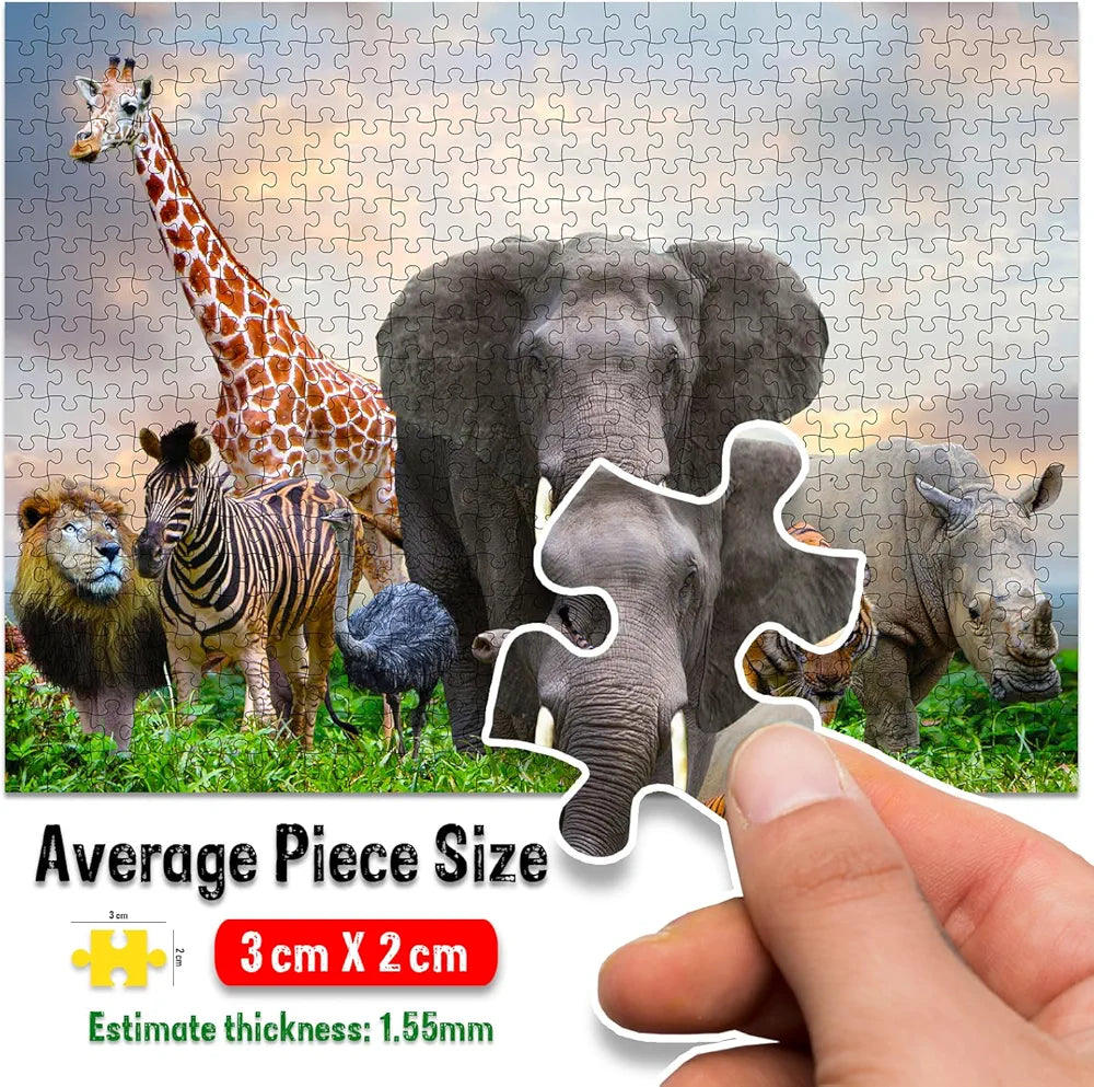 Hello Friend Wild Animals Jigsaw Puzzles for Kids and Children Realistic Illustration
