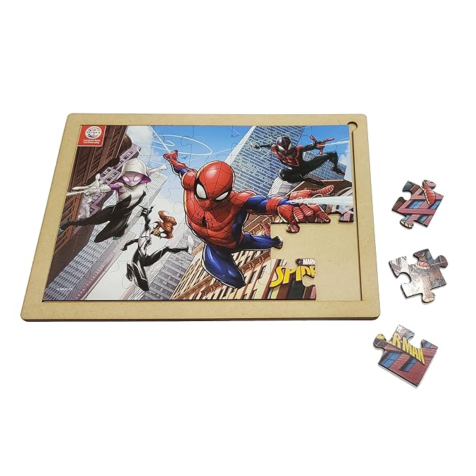 Ratnas Wooden Floor Puzzle Spiderman 35 Pieces Jigsaw Puzzle for Kids 3+ Years