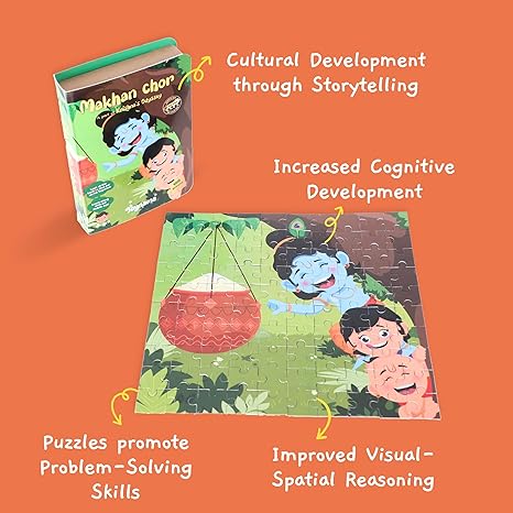 Toynama Educational Toys for Kids Makhan Chor 100 Pcs Jigsaw Puzzles Ages 3+ Cultural Interactive