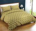 Trance Home Linen 200TC 100% Cotton Printed Zippered Duvet Cover/Blanket/Quilt Cover Comforter Cover/Razai Cover King Size with 2 Pillow Covers Colour Dori Forest Green
