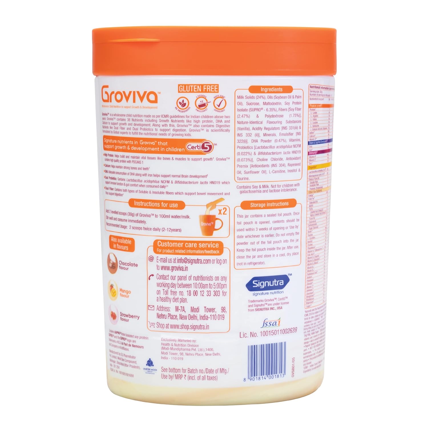 Groviva Child Nutrition Supplement  (Vanilla) Jar - 400 gms