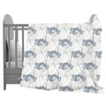 Divine Casa Floret 100% Cotton Single Kids Dohar 120 GSM Soft & Lightweight Throw Blanket Colour Grey Blue