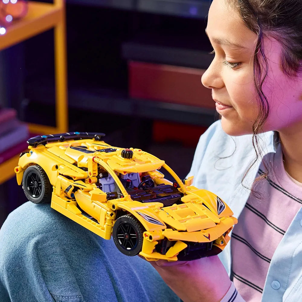 Lego Technic Chevrolet Corvette Stingray Car Model Kit Vehicle Toy 42205 Building Blocks Toys for 9+ Gift for Boys and Girls