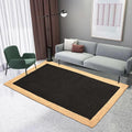 Kuber Industries 3x5 Feet Reversible Carpets for Living Room Machine Washable Border Black & Beige