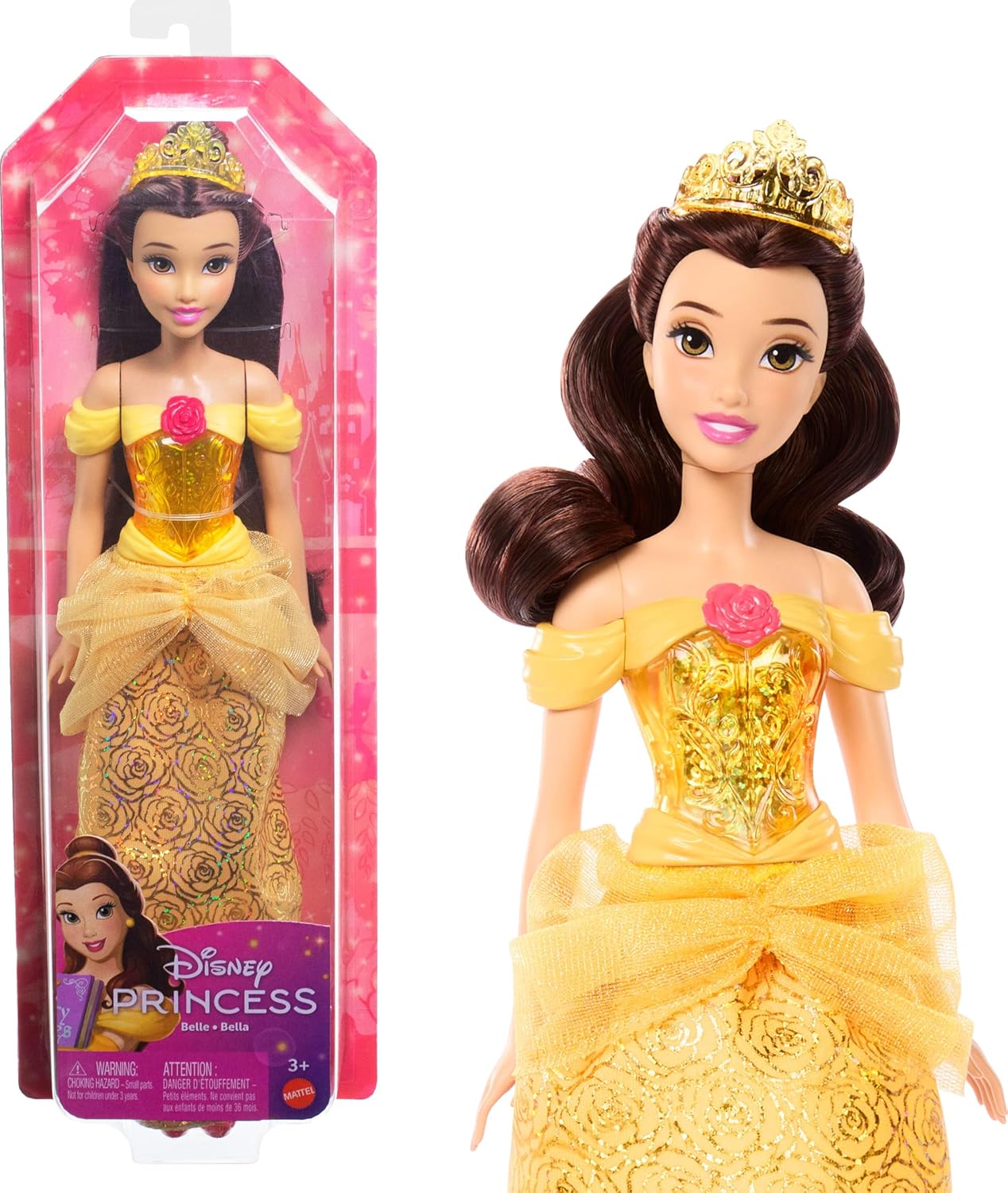 Mattel Disney Princess Dolls Posable Fashion Doll with Sparkling Clothing and Accessories
