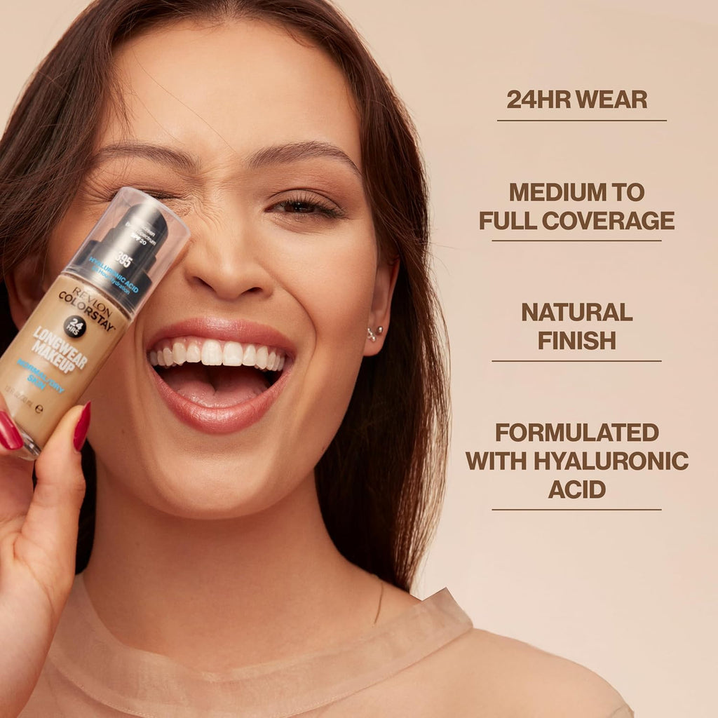 Revlon Liquid Foundation, ColorStay Face Makeup for Normal & Dry Skin, SPF 20, Longwear Medium-Full Coverage with Natural Finish, 150 Buff, 30 ml