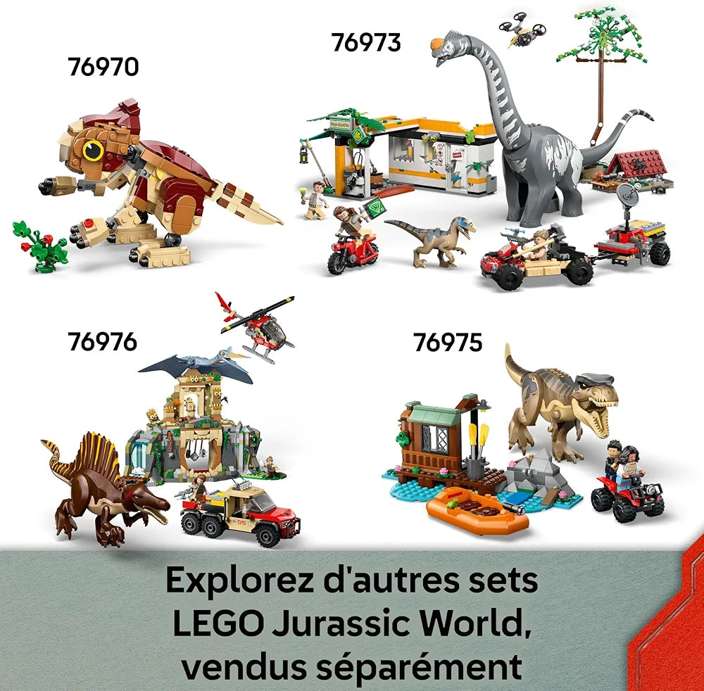 Lego Jurassic World Raptor Off-Road Escape Velociraptor Toy Dinosaur 76972 Building Blocks Toys for 6+ Gift for Boys and Girls
