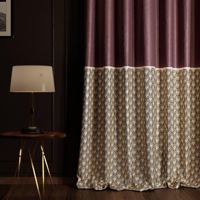 Stoa Paris Curtain for Home Single pc Patterned Curtain for Window Colour Royal Rouge