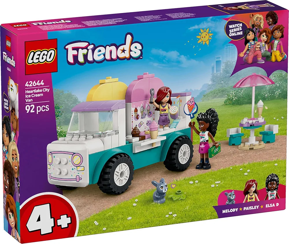 Lego Friends Heartlake City Ice Cream Truck Pretend-Play Building Kit 42644 Building Blocks Toys for 4+ Gift for Boys and Girls