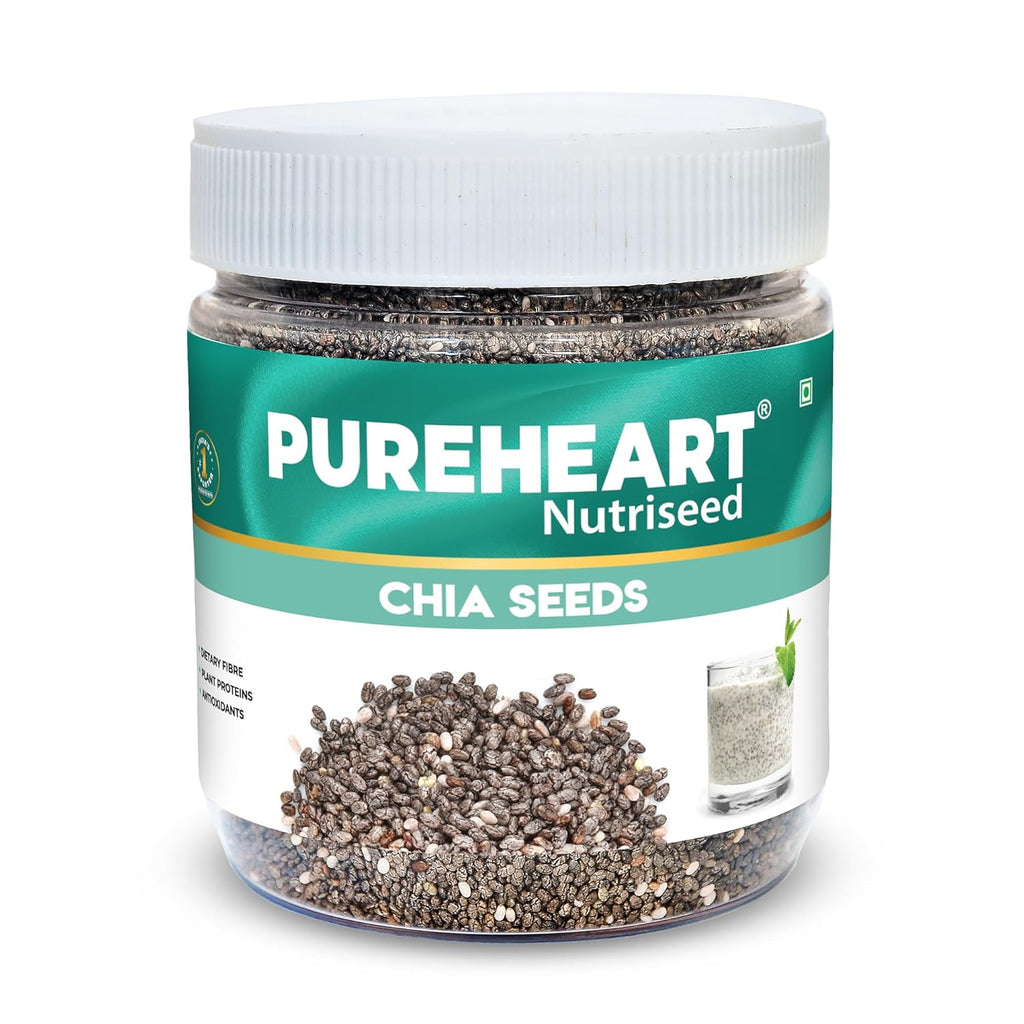 Pureheart Raw Chia Seeds 80 gm| Chia Seeds for Weight Management | Rich in Calcium, Protein, Fiber, Omega-3 and Antioxidant | Seeds for Eating | Diet Snack | Naturally Sourced