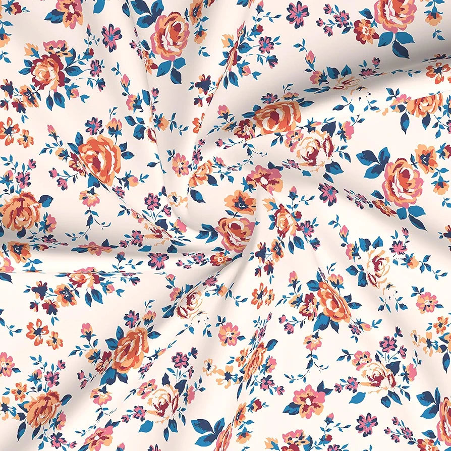 Layers Marigold Cotton Bedsheet Set for All Seasons Lightweight 144 TC King Size Beige Marigold