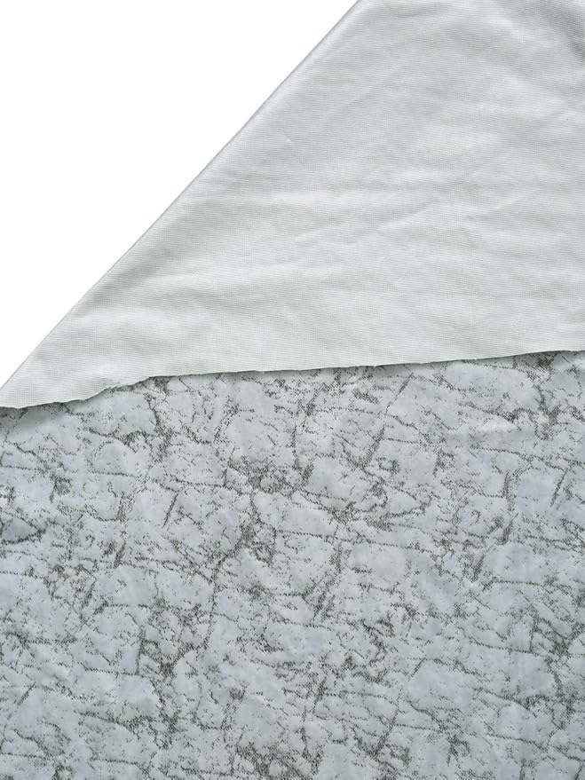 Cortina 2 Piece Solid Design Panel Eyelet Velvet Door Curtains | 7 Feet | Silver