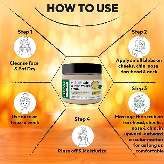 Luvyh Multani Mitti and Rice Water Face Scrub - 100 gms