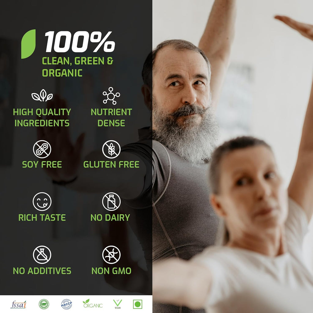 Plantigo Superior 51+ Plant Protein Powder for Senior Adults | Elders, Old Men & Women | No Sugar, 14 Calories | Pea Protein, Oats | Heart Health & Muscle Recovery, Protein (Vanilla - 500g)