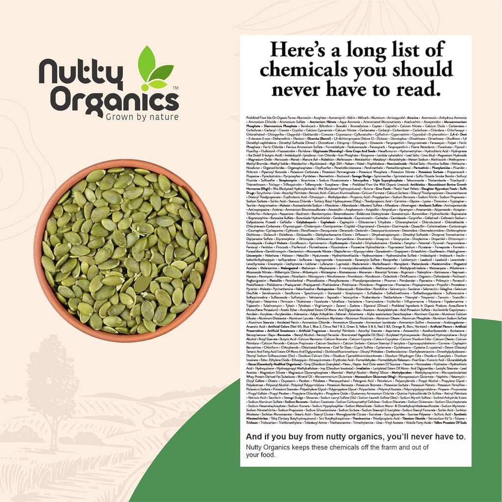 NUTTY ORGANICS Natural Pumpkin Seeds 200GM | Raw Pumpkin Seeds for Eating- Immunity Booster and Protein Rich Seeds | Healthy Diet Snacks | Weight Management