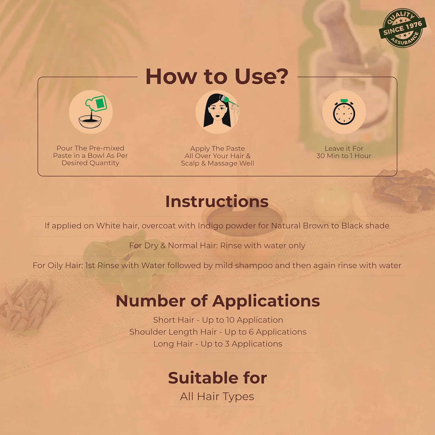 Indus Valley Bio Organic Herbal Henna Ready to Apply Paste with Bhringraj & Shikakai Nourishment for Strong Hair (150 g)