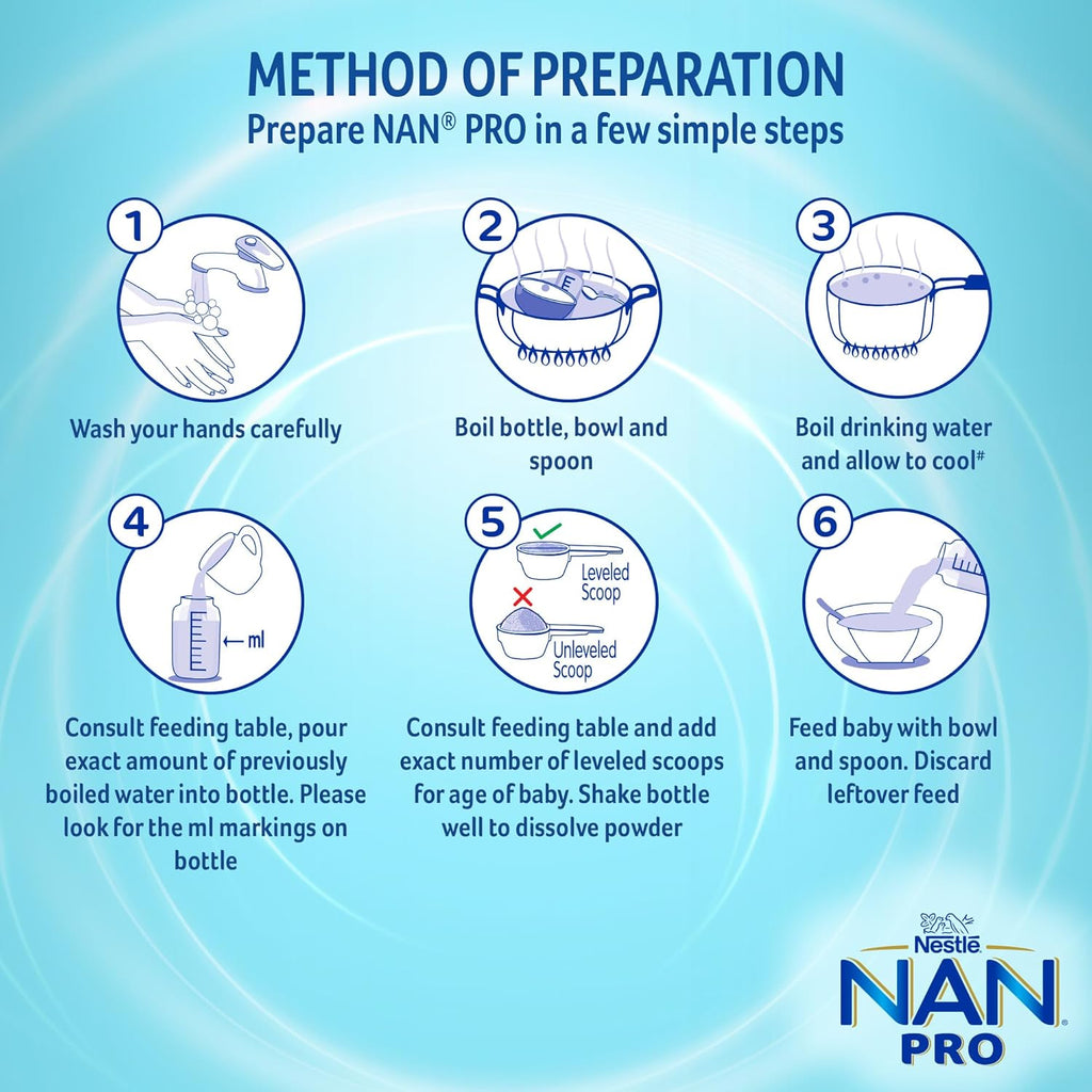 Nestlé NAN PRO Stage 2, 1.2kg, Follow-Up Formula Milk Powder for Babies (After 6 Months Upto 12 Months), with DHA-ARA, 3x400g Pouch in Box