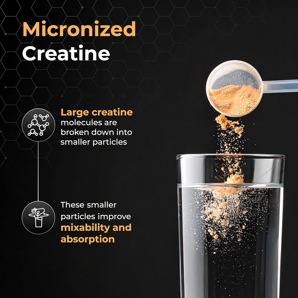 Nutrabay Gold Micronised Creatine Monohydrate Powder 3000 mg Creatine per Serving, NABL Lab Tested â€“ Increases Muscle Mass, Strength & Power â€“ Pre/Post Workout Supplement â€“ 250 g, Orange