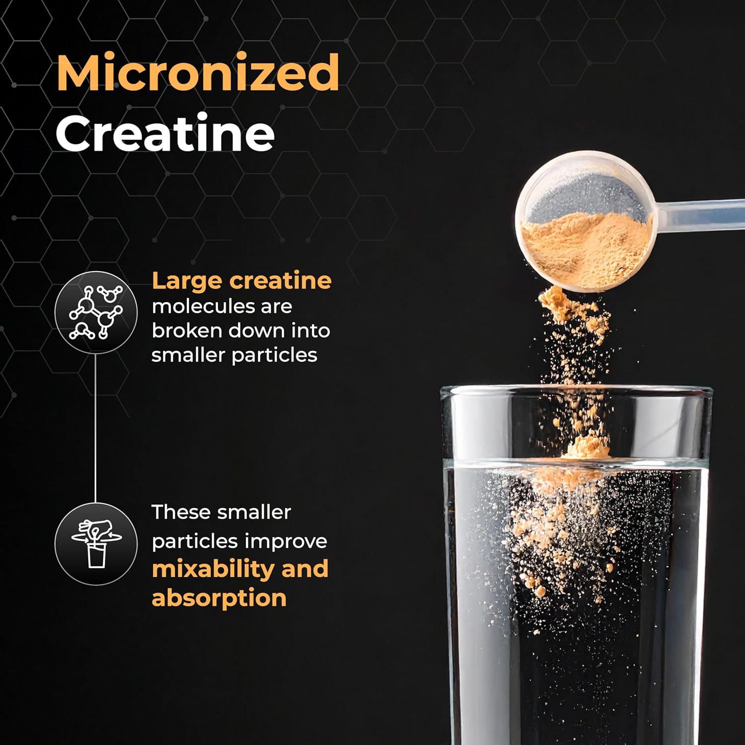 Nutrabay Gold Micronised Creatine Monohydrate Powder 3000 mg Creatine per Serving, NABL Lab Tested â€“ Increases Muscle Mass, Strength & Power â€“ Pre/Post Workout Supplement â€“ 250 g, Orange