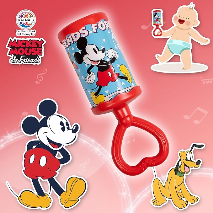 Ratna's Disney Baby Rattle With Sweet and Melodious Sound for Infants Safe & Non Toxic | Mickey Mouse & Friends