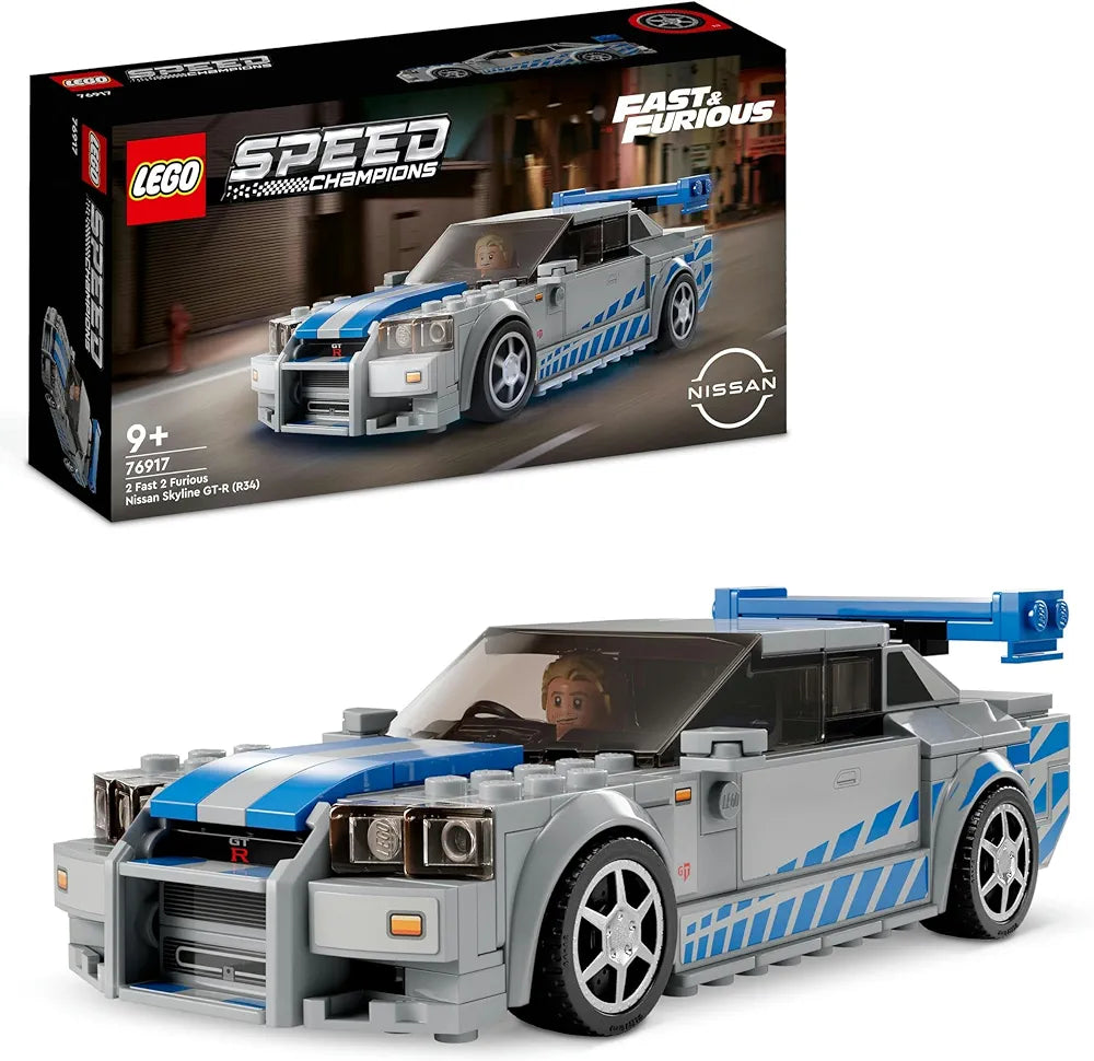 Lego Speed Champions 2 Fast 2 Furious Nissan Skyline GT-R  76917 Building Toy Set Race Car Model for Ages 9+