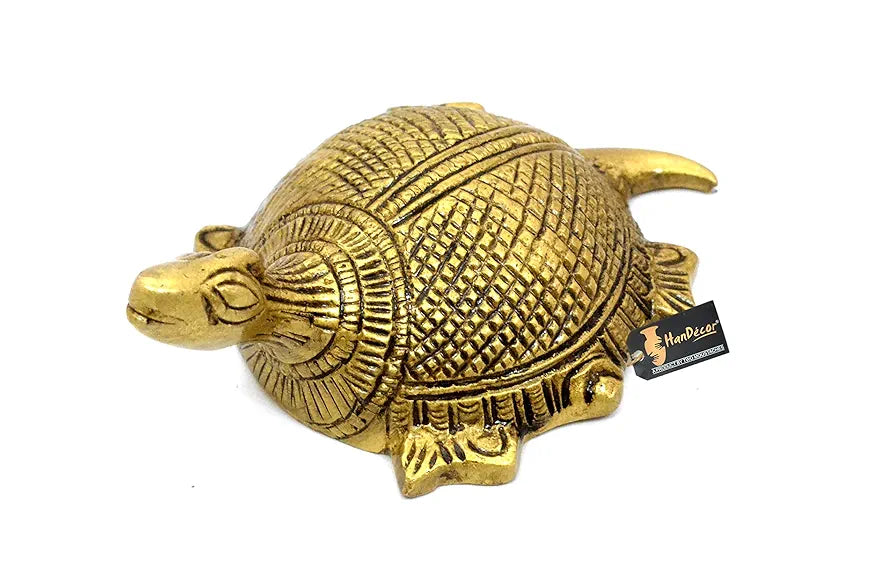 Two Moustaches Brass Vastu Tortoise Statue