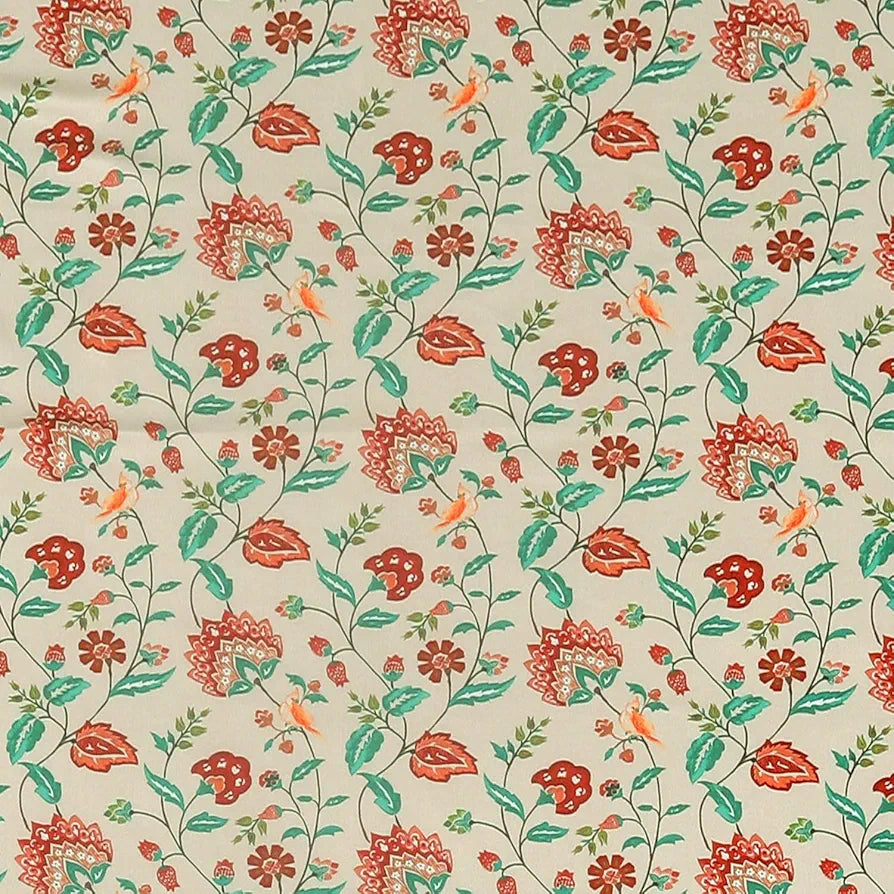 Cloth Fusion Blackout Printed Premium Door Curtains 7 Feet Long Set of 2 Red Flower
