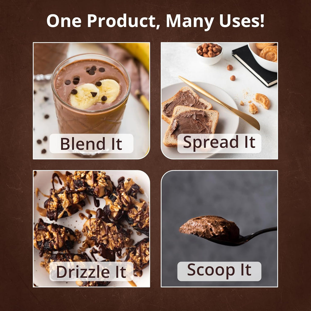 Growfitz Peanut Butter Chocolate Smooth 800g | 24g High Protein Peanut Butter | 7g Fiber | Tasty & Healthy Nut Butter Spread for Breakfast & Snacks | Roasted Peanuts | Zero Sugar (Pack of 1)