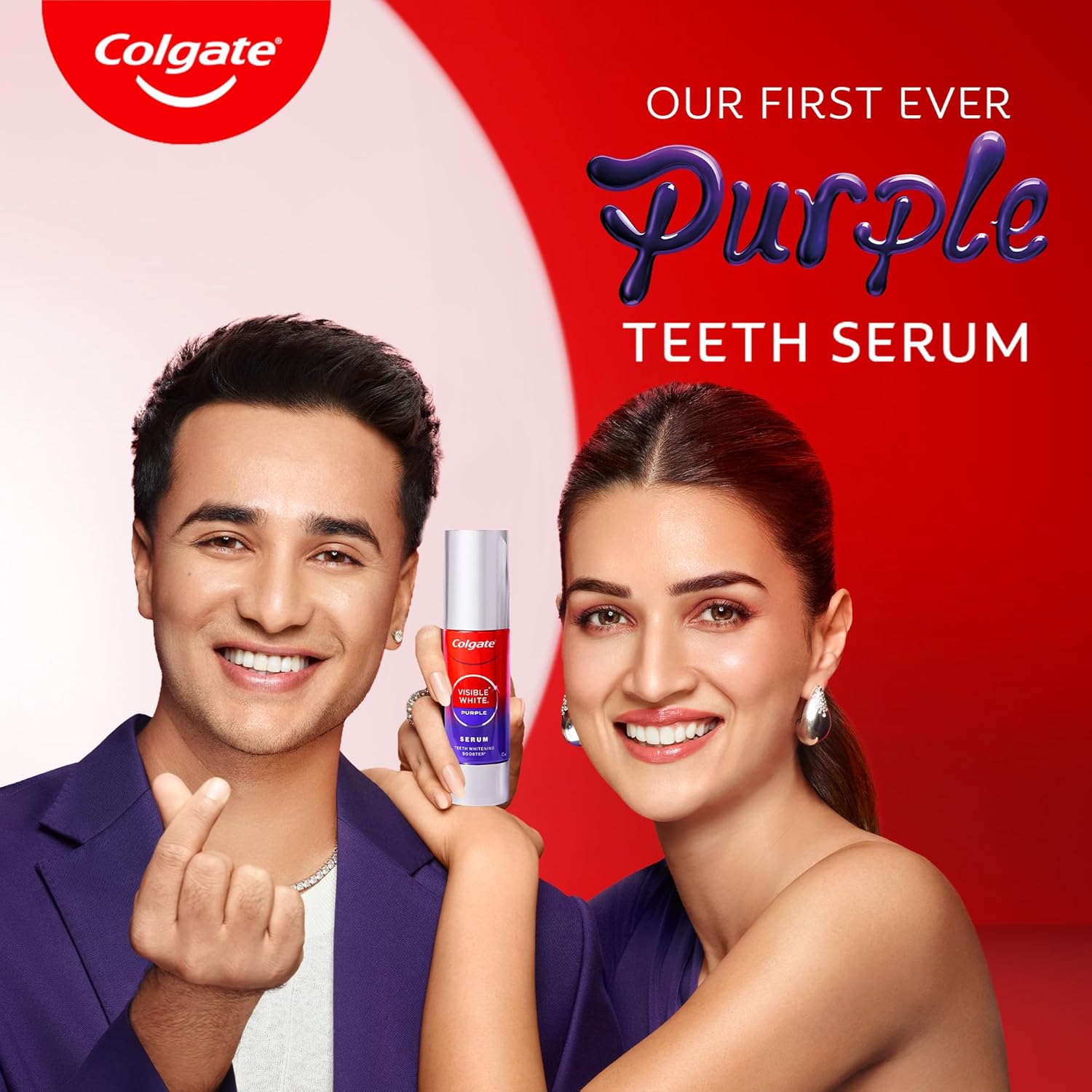 Colgate Visible White Purple Teeth Whitening Serum, 40ml â€“ Mint & Yuzu Flavour, Instant Brightening Purple Serum for Whiter Smiles