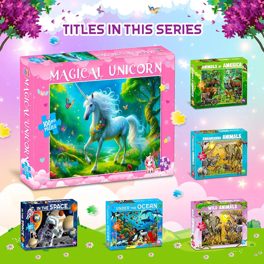 Hello Friend Unicorn Jigsaw Puzzles for Kids and Children – Realistic Illustration Challenging Brain Booster Gifts, Fun and Creative Game