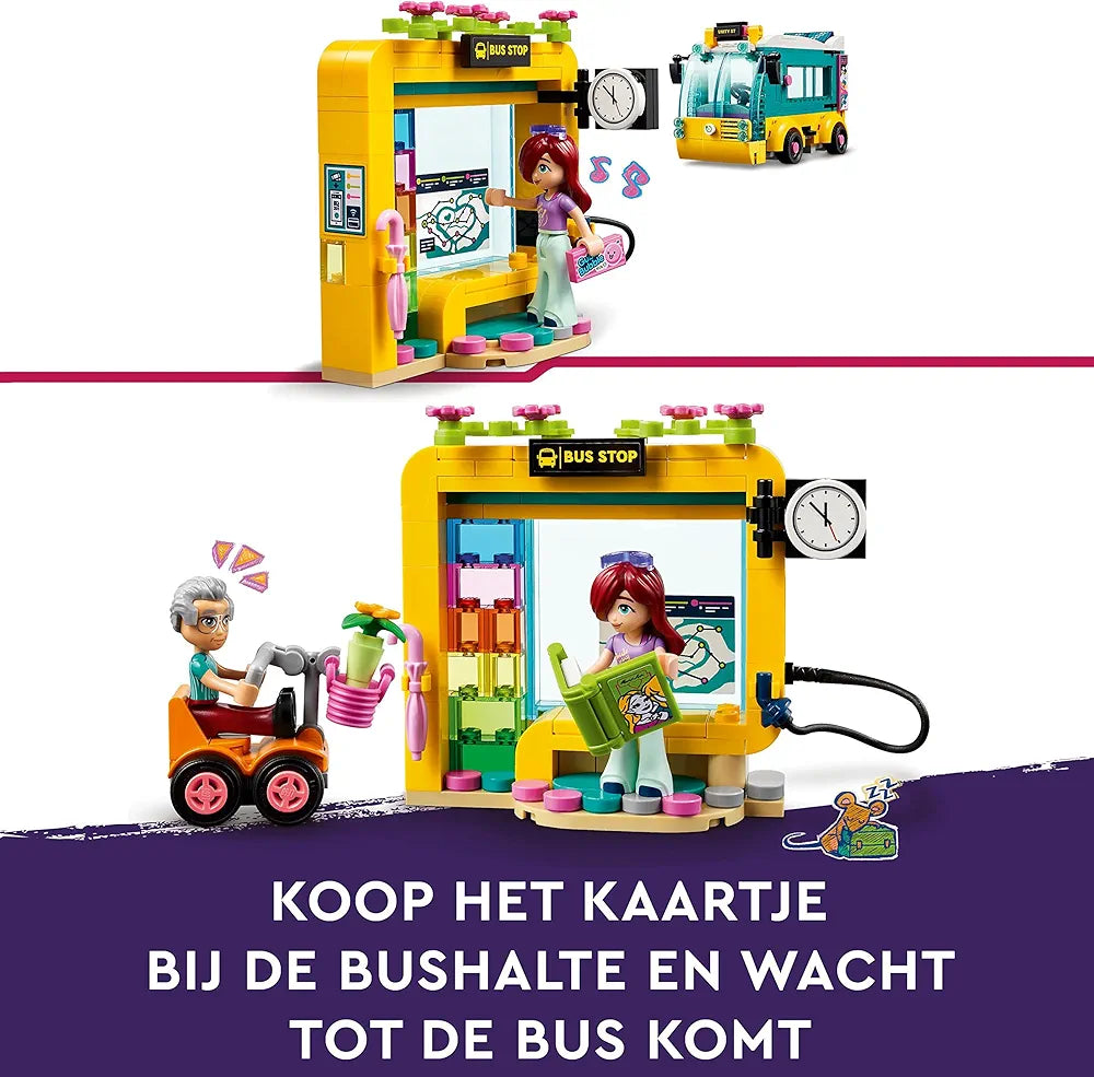 Lego Friends Heartlake City Bus 41759 Building Toy Set for Ages 7+; with Buildable Bus, Bus Stop and 3 Characters