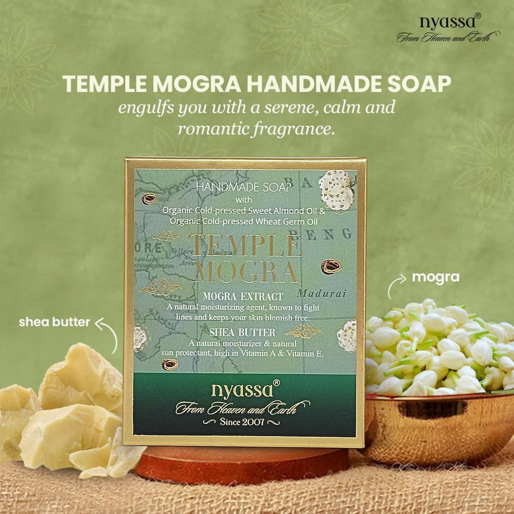 Nyassa Temple Mogra Natural Bathing Handmade Soap - 150 Gms