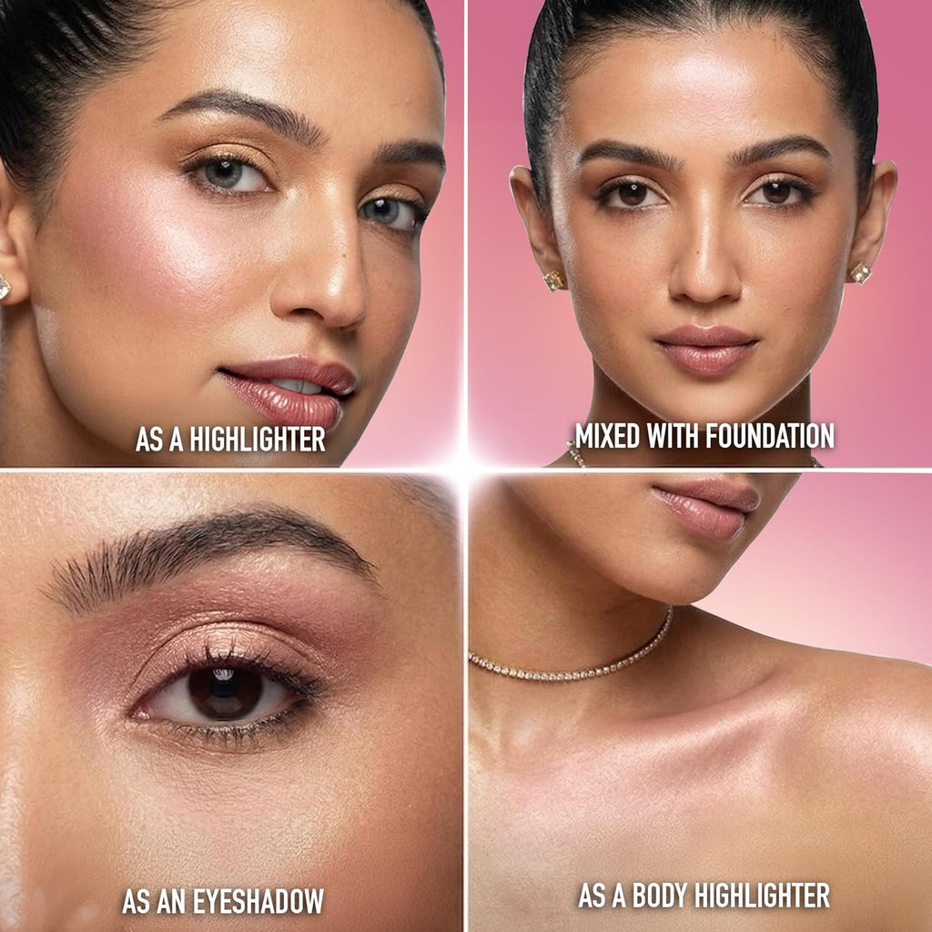 RENEE Yours Truly Strobe Cream for Face | 3 in 1 Highlighter Primer Moisturiser | Glow Cream, Lightweight, Non Sticky | Hydrating Dewy Skin Finish With Peptides | For All Skin Types | Rose Gold - 30g