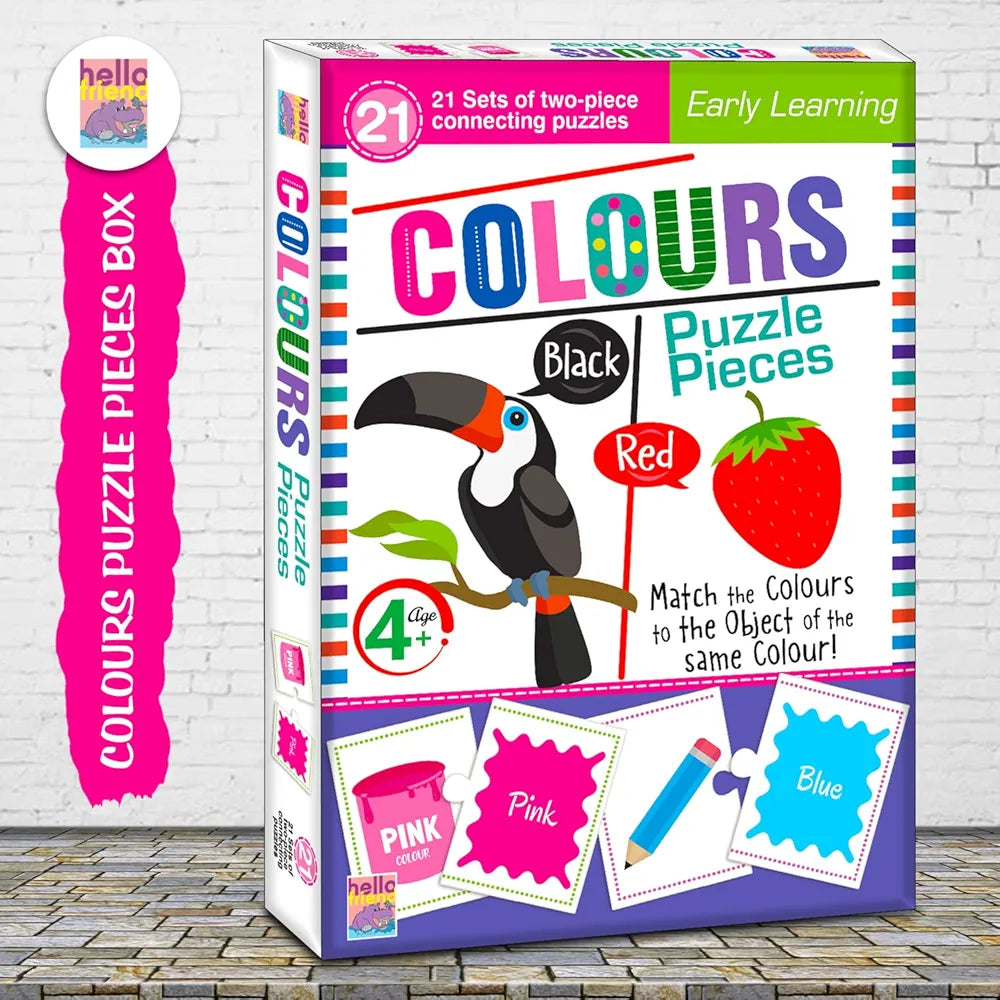 Hello Friend Colors Match Jigsaw Puzzle Connecting 2-Piece  for Kids, Children and Toddlers Early Learning Educational