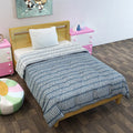 Divine Casa 120 GSM Microfiber Reversible Kids Single Bed Comforter Ultra-Soft Toddler Blanket Colour Blue Mirage