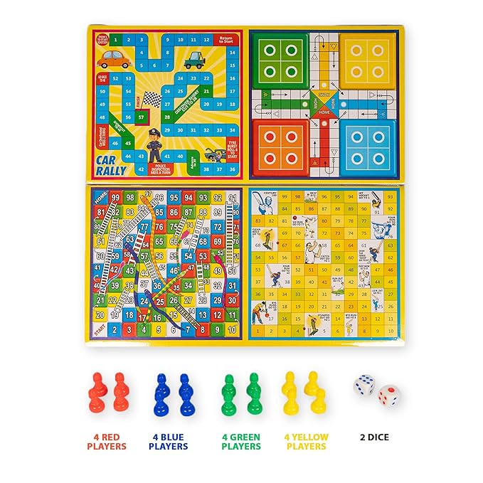 Ratna's 5 in 1 Business Senior Game With Plastic Coins Along With Other Board Games for Kids & Adults