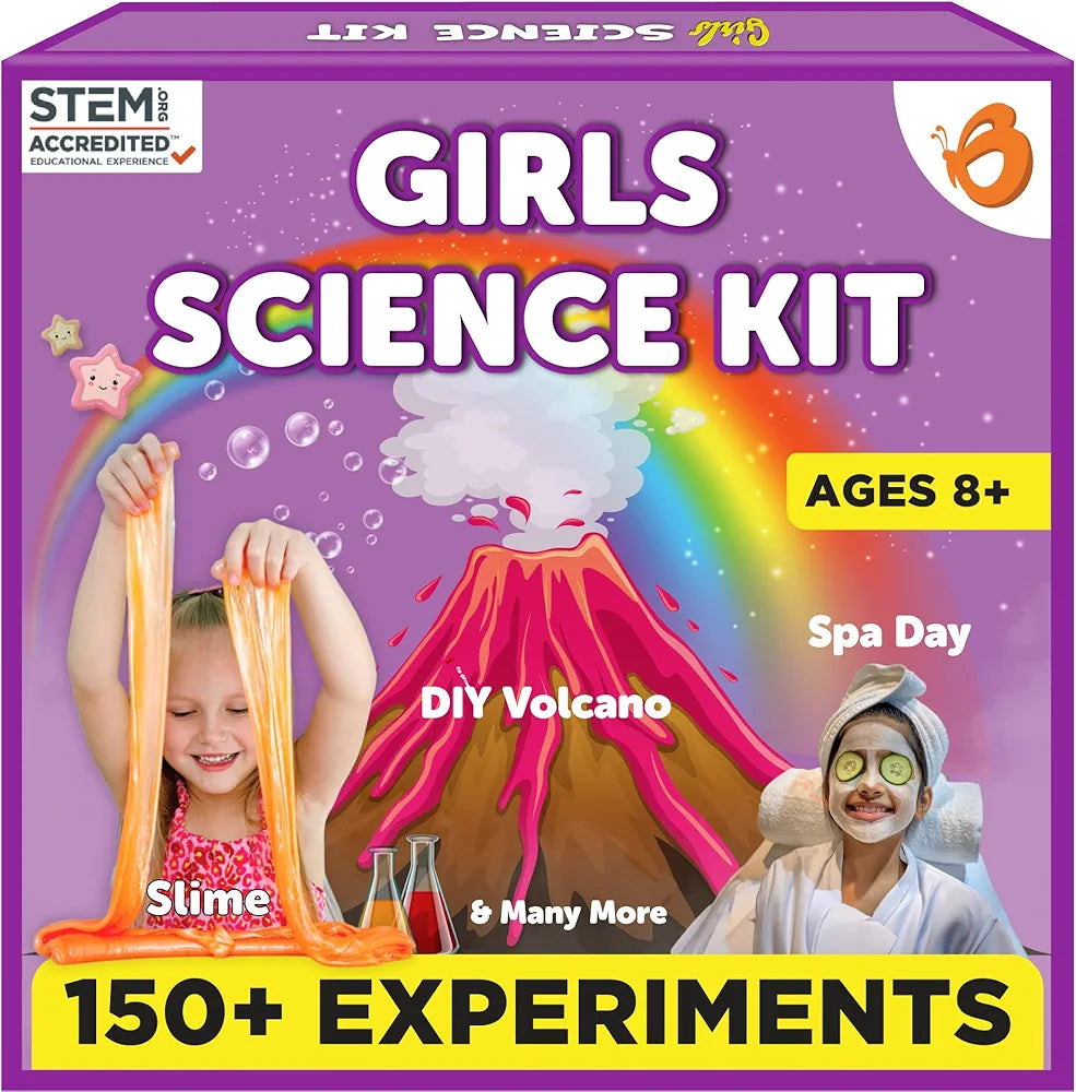 Butterfly EduFields Girls Science Kit for Kids Ages 8 9 10 11 12 Years 150+ Science Experiment Kit Birthday Gifts for Girls Age 8-10-12-14