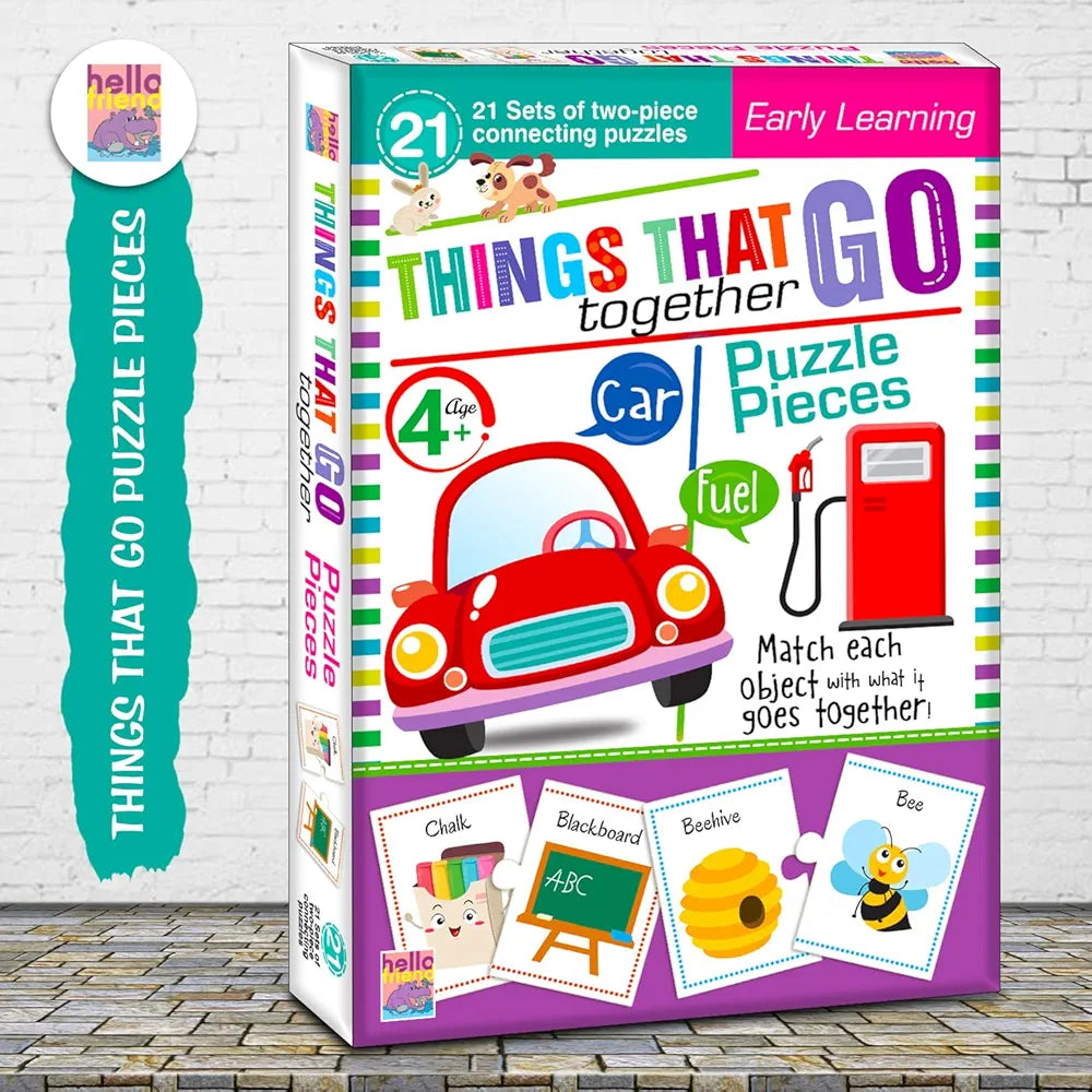 Hello Friend Object Match Jigsaw Puzzle Connecting 2-Piece  for Kids, Childrens and Toddlers – Early Learning Educational
