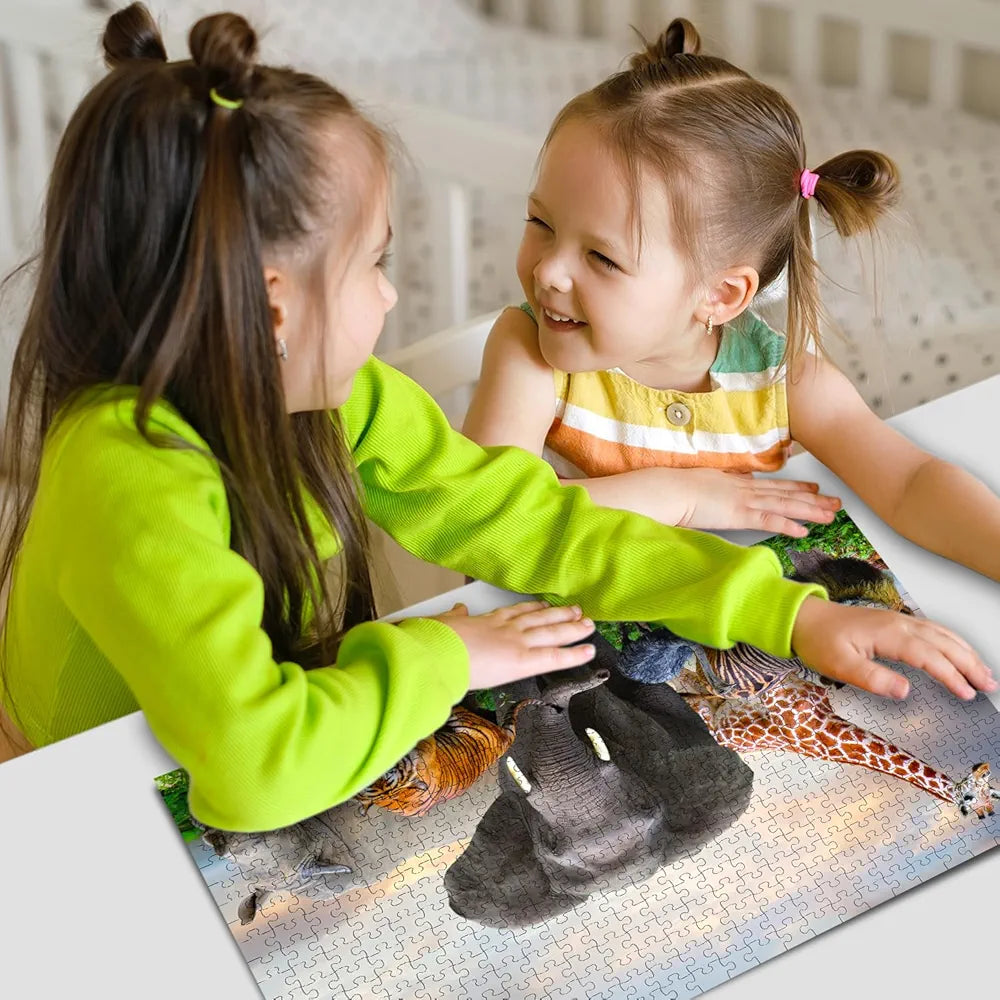 Hello Friend Wild Animals Jigsaw Puzzles for Kids and Children Realistic Illustration