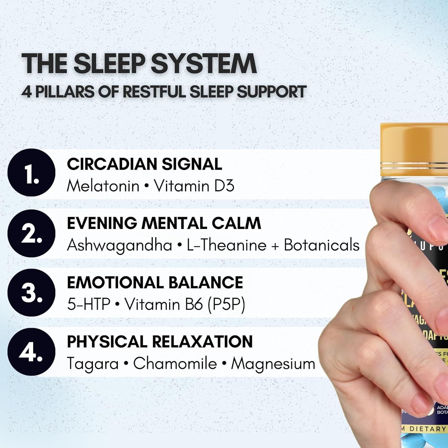 ANUPURAK Melatonin 3mg Sleep Tablets | 11 Actives Sleep Supplement with 5-HTP, Ashwagandha, Tagara & L-Theanine | Sleep Cycle & Nighttime Calm Support | Non-Habit Forming | 90 Veg Tablets (90 Days)