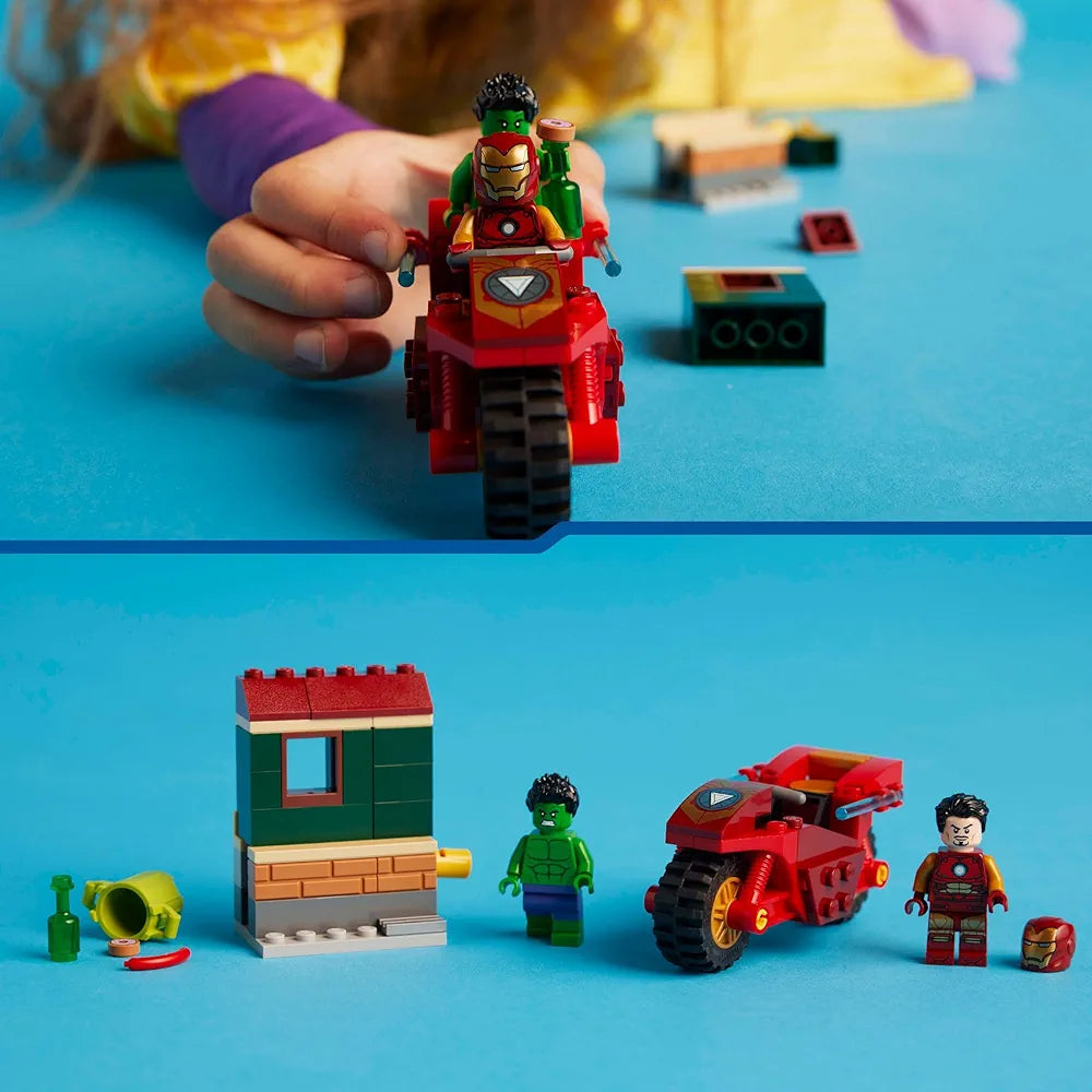 Lego Marvel Iron Man with Bike and The Hulk Playset 76287 Building Blocks Toys for 4+ Gift for Boys and Girls