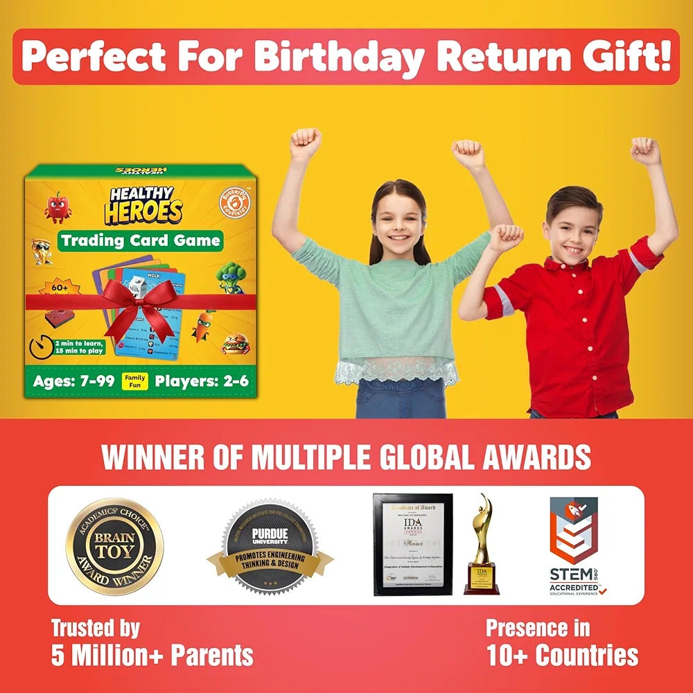 Butterfly EduFields Healthy Heroes Card Game Fun Family Educational Gift for Kids & Adults Best Birthday Return Gifts for Boys and Girls Ages 7+