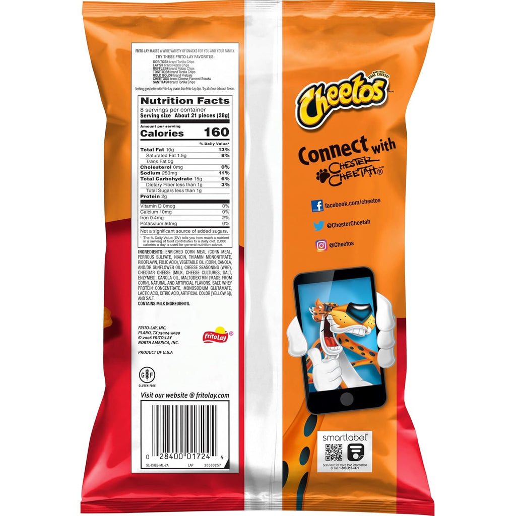 Cheetos Crunchy Cheese Flavored Snack Frito Lay - 226 gms