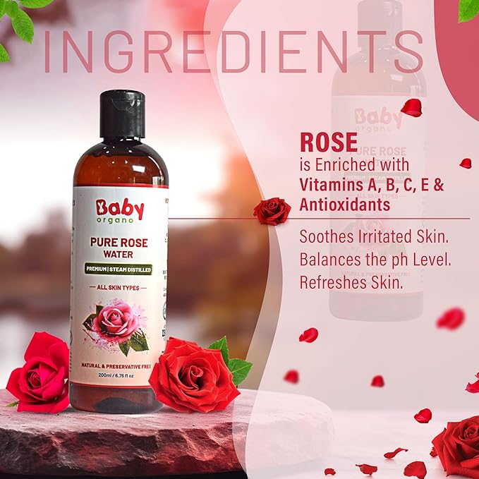 Babyorgano Premium Rose Water - 200 ml